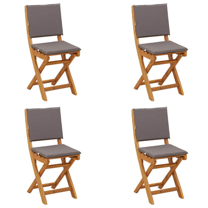 Garden Chair 4 pcs Dark Grey Solid Acacia Wood
