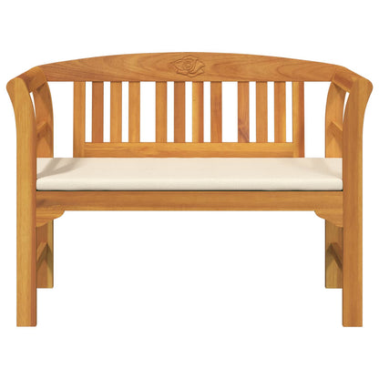 Rose Bench with Cushion Cream White 44.88 x 18.11 x 32.48 in