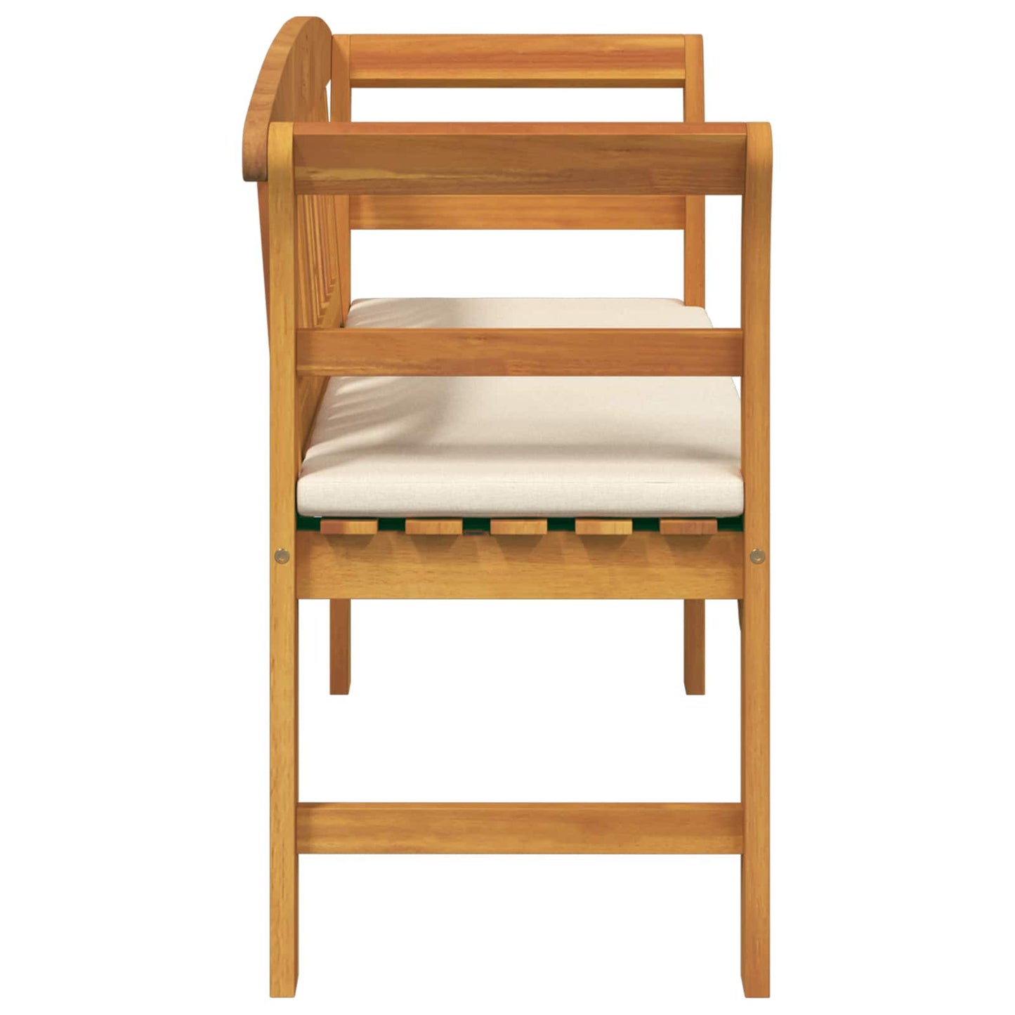 Rose Bench with Cushion Cream White 44.88 x 18.11 x 32.48 in