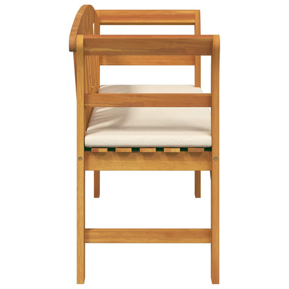 Rose Bench with Cushion Cream White 44.88 x 18.11 x 32.48 in