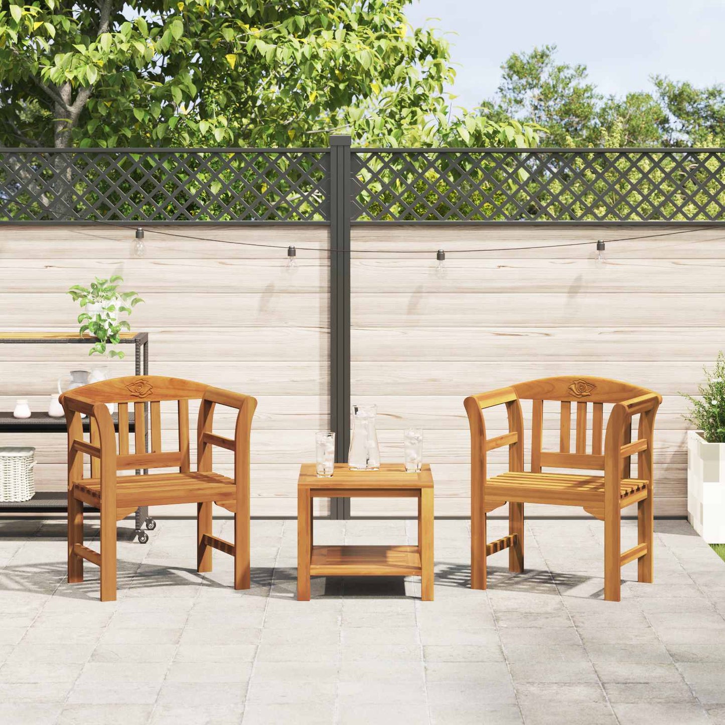Rose Bench Natural 26.97 x 18.11 x 32.48 in Solid Acacia Wood