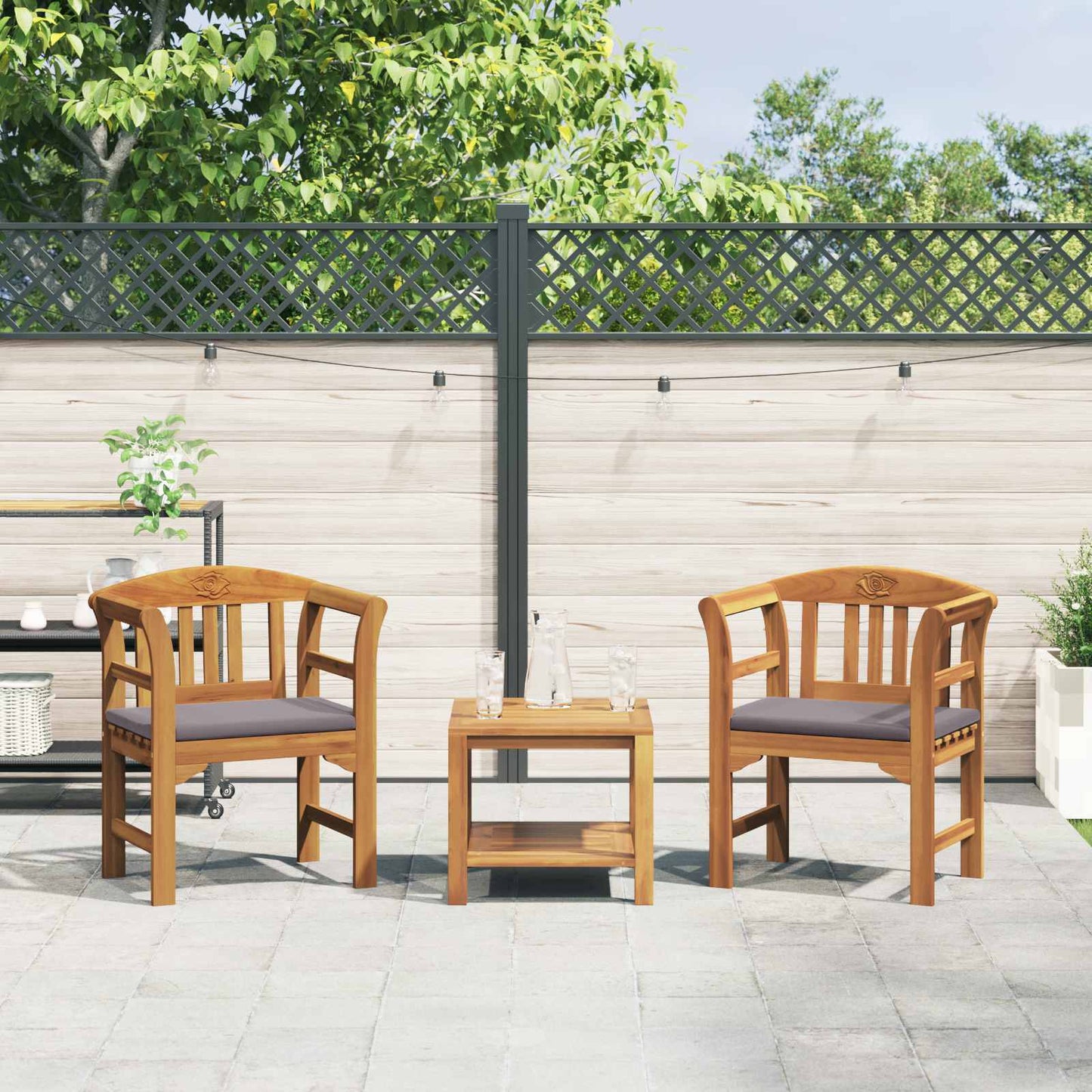 Rose Bench Natural 26.97 x 18.11 x 32.48 in Solid Acacia Wood