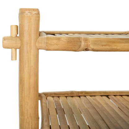 Shoe Rack with Shelf Natural 4-tier Bamboo
