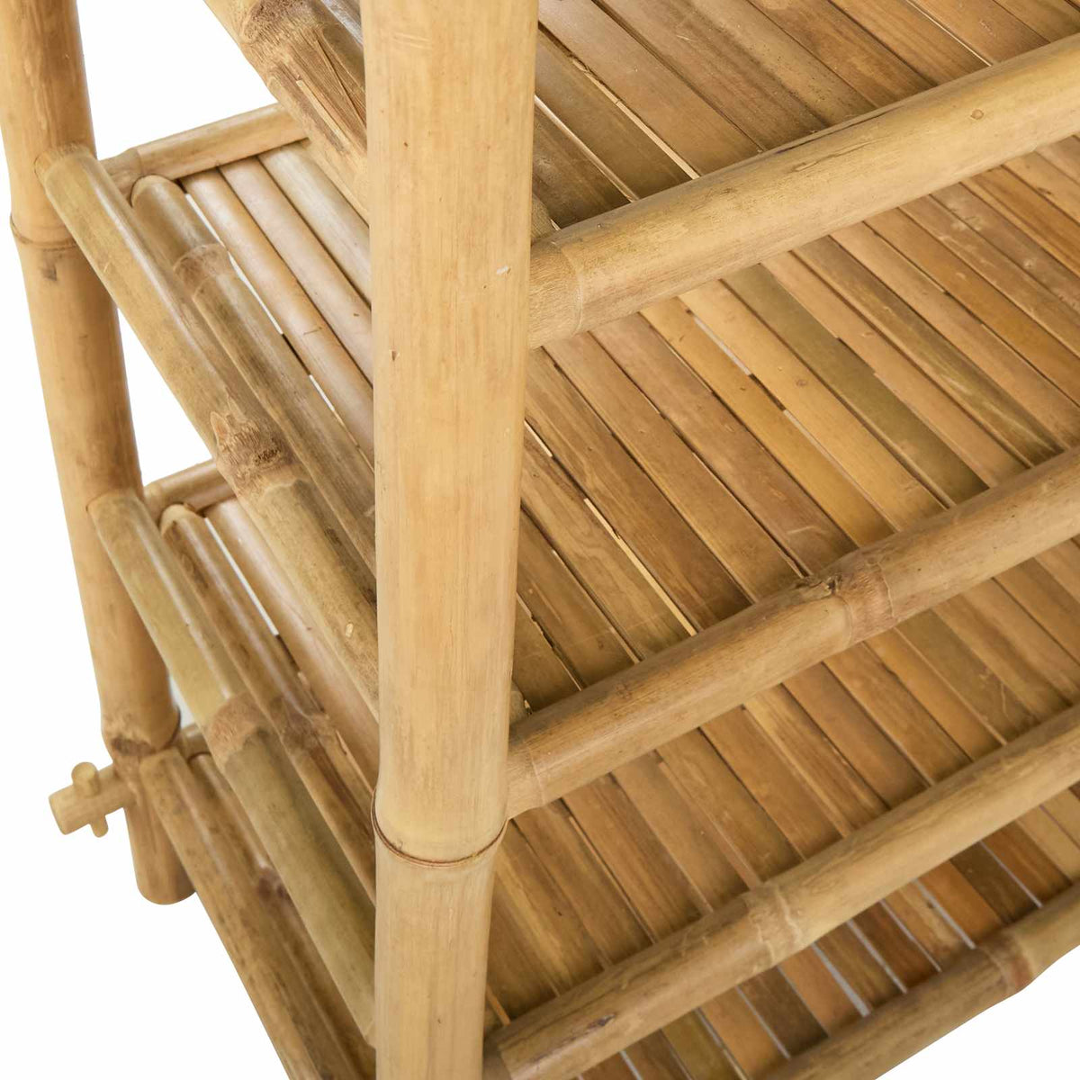 Shoe Rack with Shelf Natural 4-tier Bamboo