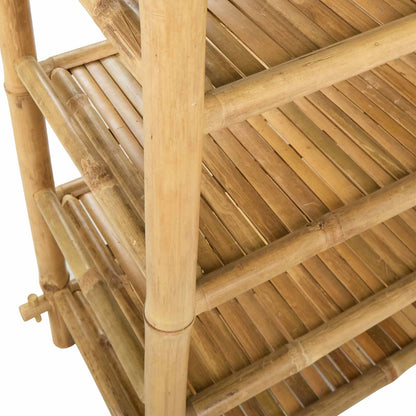 Shoe Rack with Shelf Natural 4-tier Bamboo