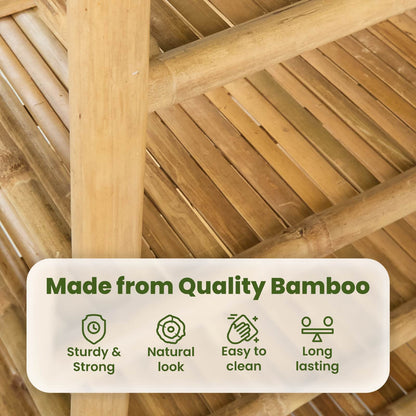 Shoe Rack with Shelf Natural 4-tier Bamboo
