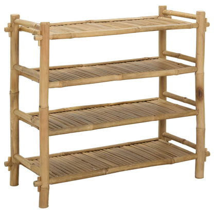 Shoe Rack with Shelf Natural 4-tier Bamboo