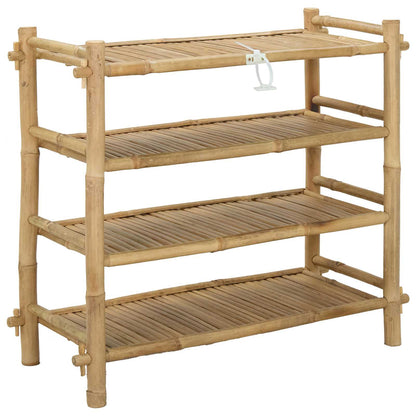 Shoe Rack with Shelf Natural 4-tier Bamboo