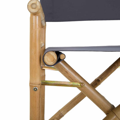 Folding Director's Chair 2 pcs Natural Bamboo