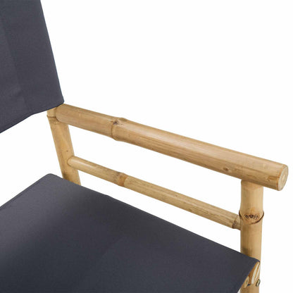 Folding Director's Chair 2 pcs Natural Bamboo