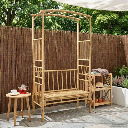 Garden Arch with Bench 115 x 50 x 205 cm Bamboo