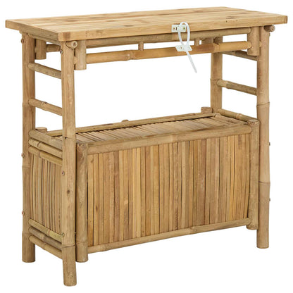 Console Table with Door Natural 31.50 x 13.78 x 29.53 in Bamboo