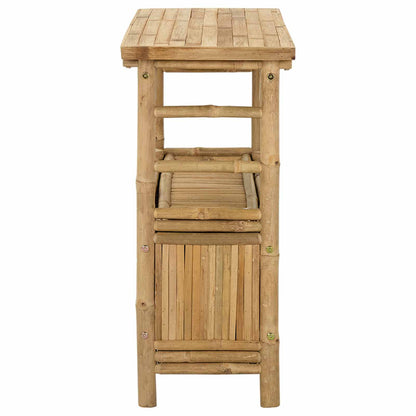 Console Table with Door Natural 31.50 x 13.78 x 29.53 in Bamboo