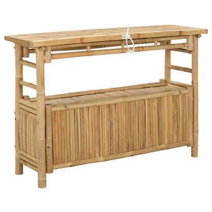 Console Table with Door Natural 43.31 x 13.78 x 29.53 in Bamboo