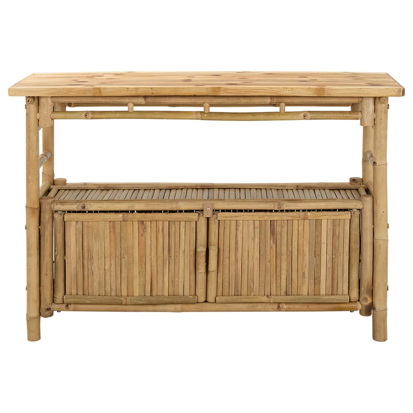 Console Table with Door Natural 43.31 x 13.78 x 29.53 in Bamboo
