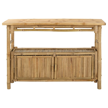 Console Table with Door Natural 43.31 x 13.78 x 29.53 in Bamboo