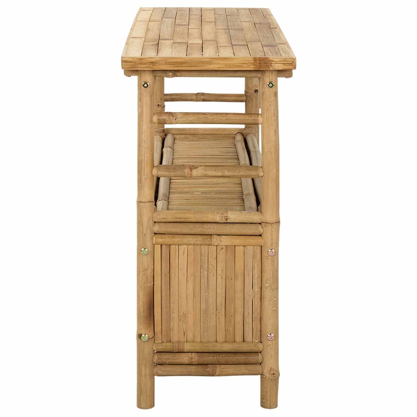 Console Table with Door Natural 43.31 x 13.78 x 29.53 in Bamboo