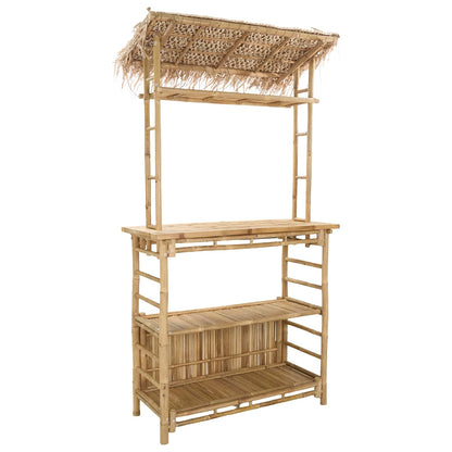 Outdoor Bar Table Natural 110 x 50 x 209 cm Bamboo