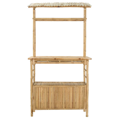 Outdoor Bar Table with Storage Natural 110 x 50 x 210 cm Bamboo