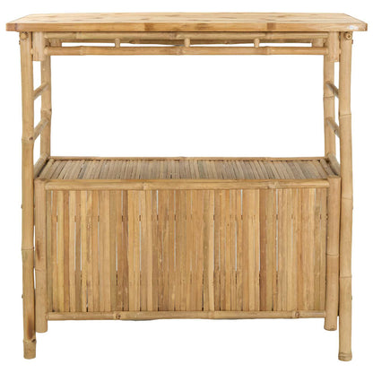 Outdoor Bar Table with Storage Natural 110 x 50 x 105 cm Bamboo
