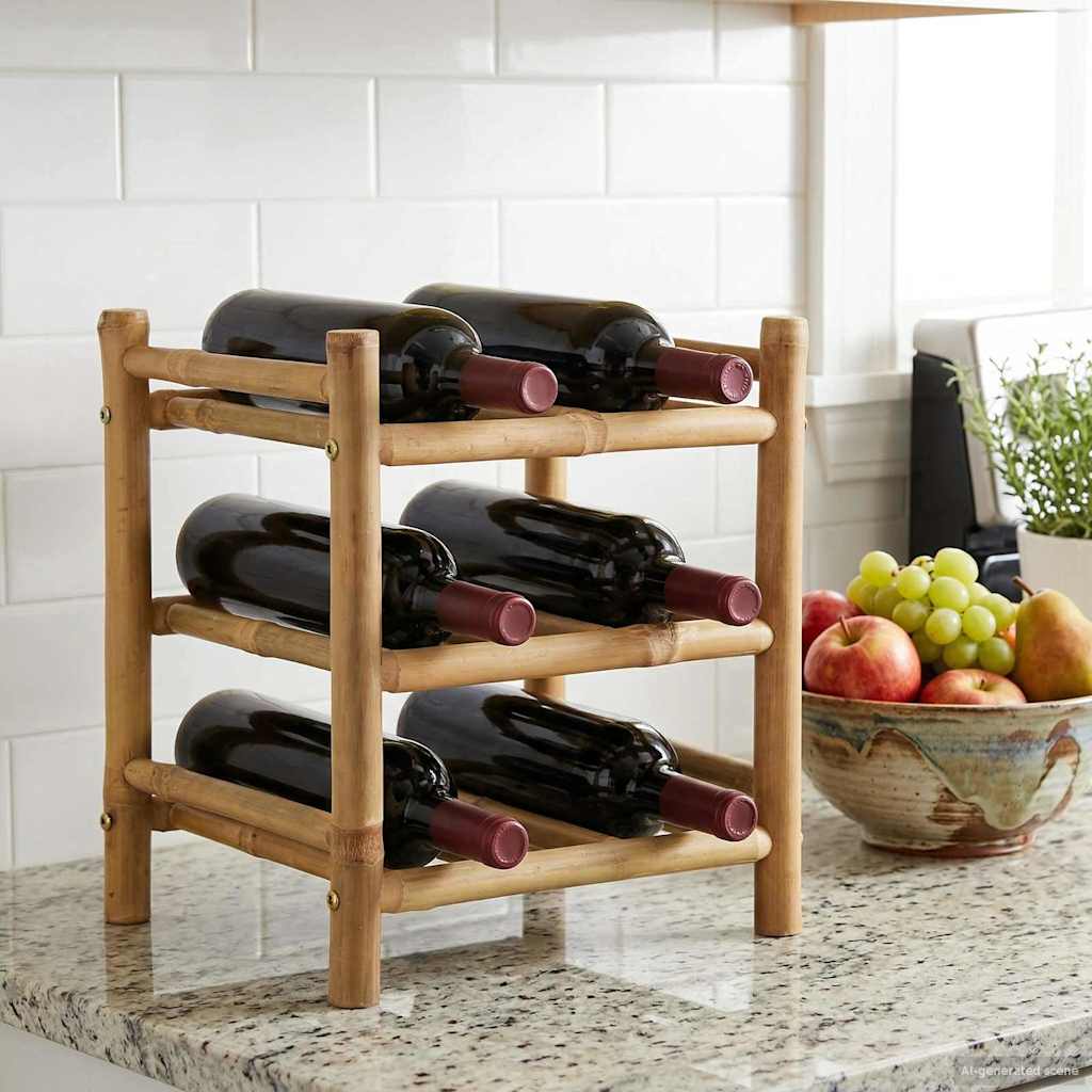 Wine Rack Bamboo Natural