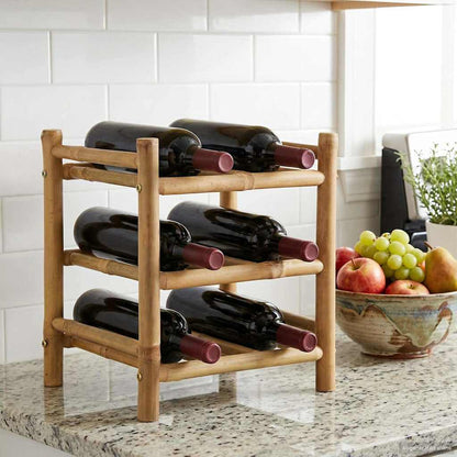 Wine Rack Bamboo Natural