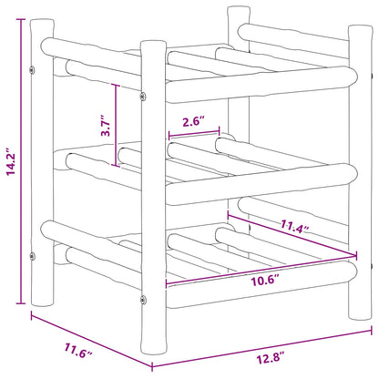 Wine Rack Natural 32.5 x 29.5 x 36 cm Bamboo
