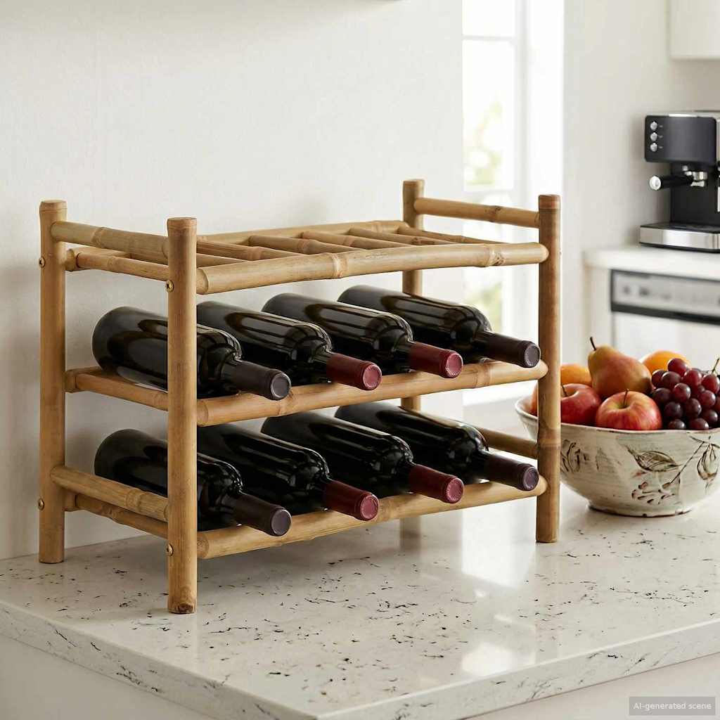 Wine Rack Bamboo Natural