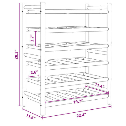 Wine Rack Natural 57 x 29.5 x 72 cm Bamboo