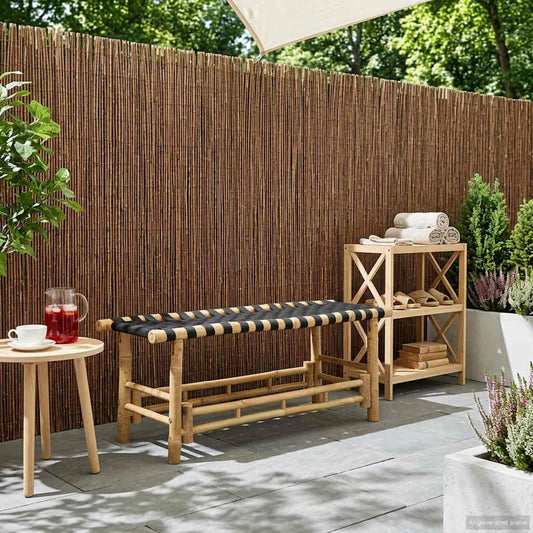Garden Bench 43.31 x 14.96 x 15.75 in Bamboo Natural