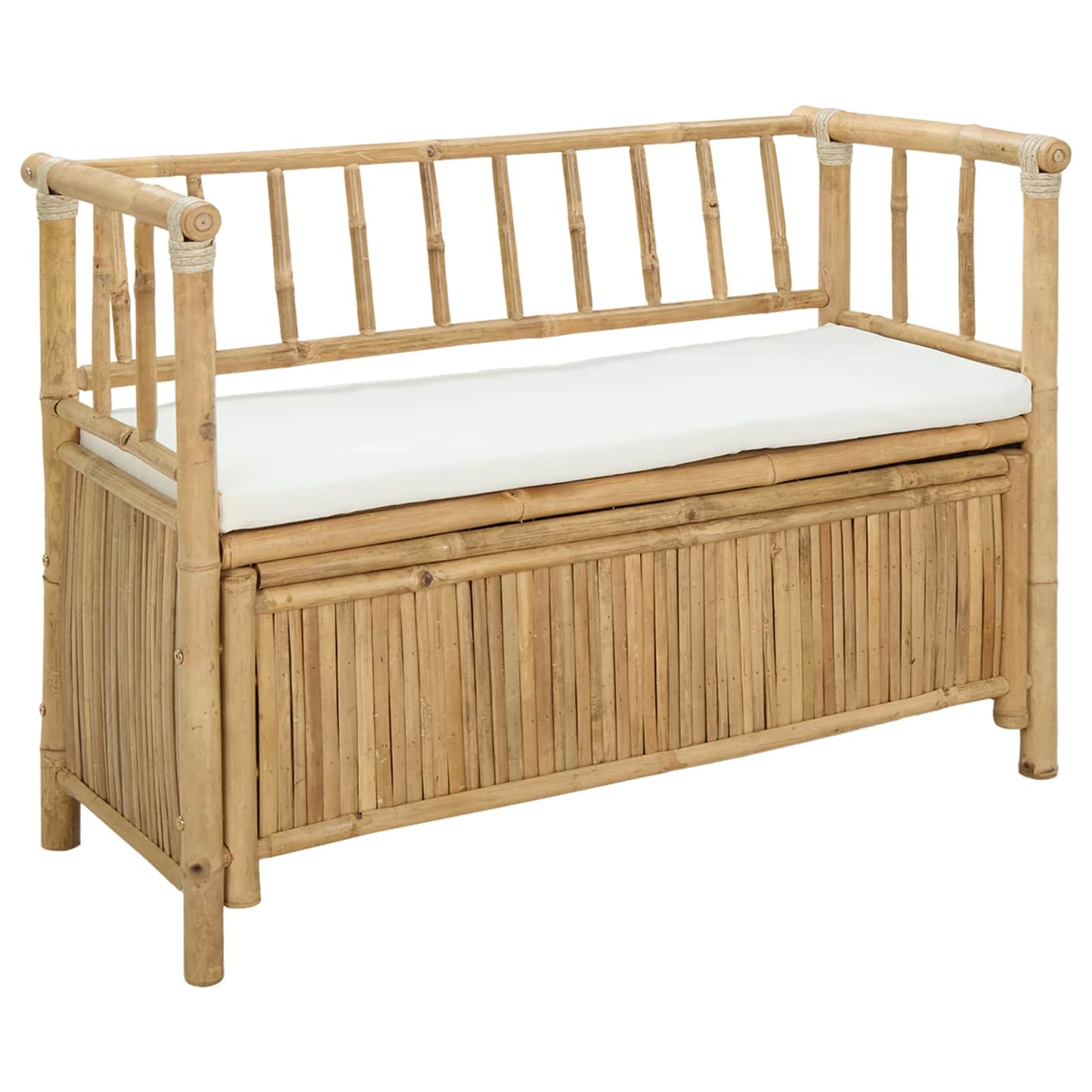 Garden Storage Bench 110 x 47 x 80 cm Bamboo Natural