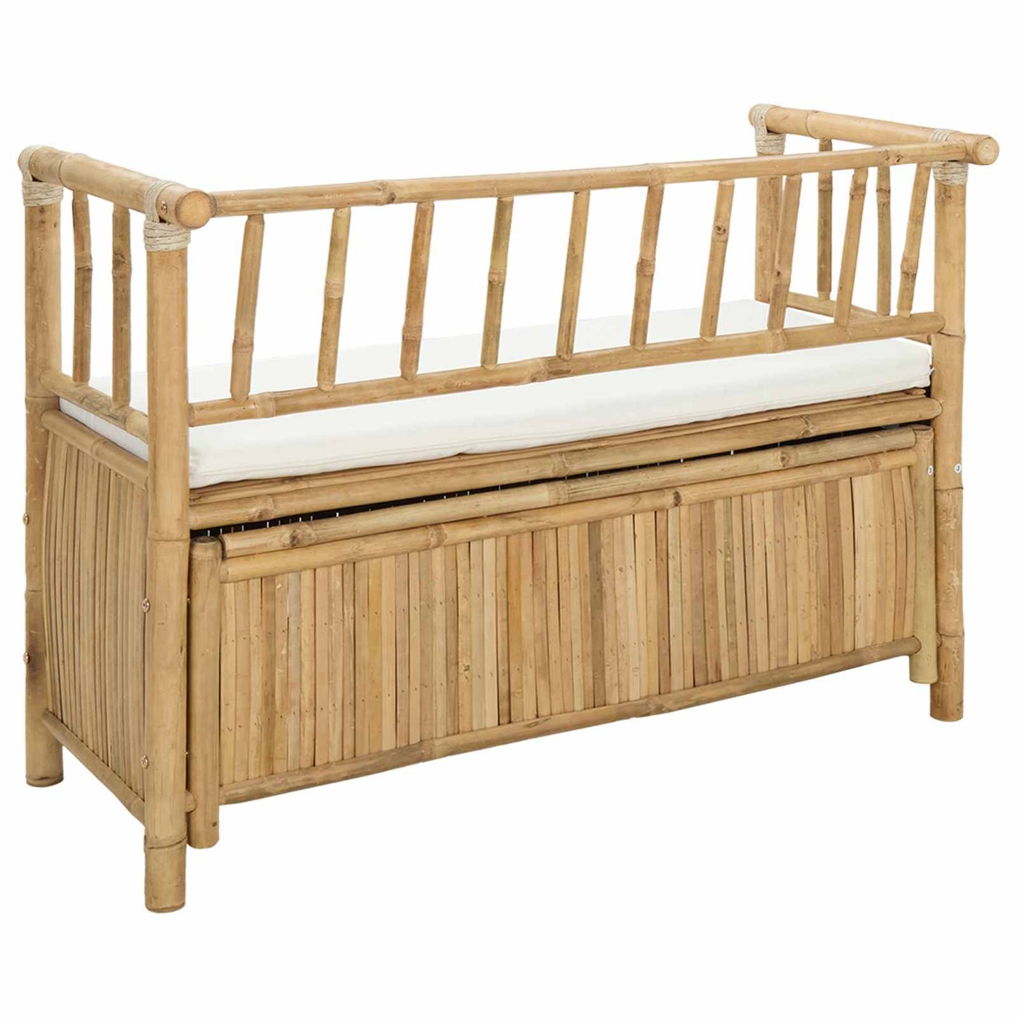 Garden Storage Bench 110 x 47 x 80 cm Bamboo Natural