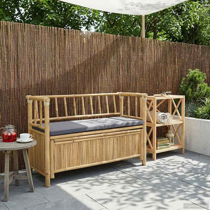 Garden Storage Bench 110 x 47 x 80 cm Bamboo Natural