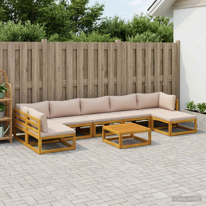 Sofa Set 8 pcs Natural Solid Acacia Wood
