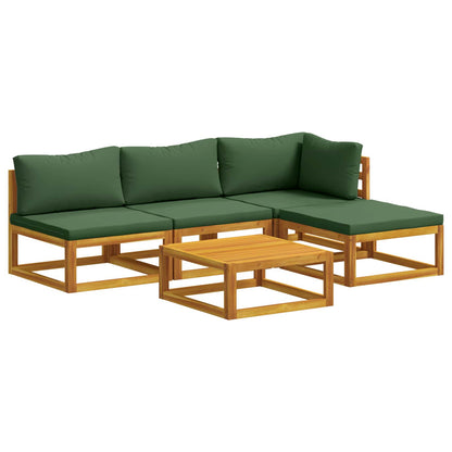 Sofa Set 5 pcs Natural Solid Acacia Wood