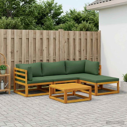 Sofa Set 5 pcs Natural Solid Acacia Wood