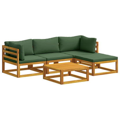 Sofa Set 5 pcs Natural Solid Acacia Wood