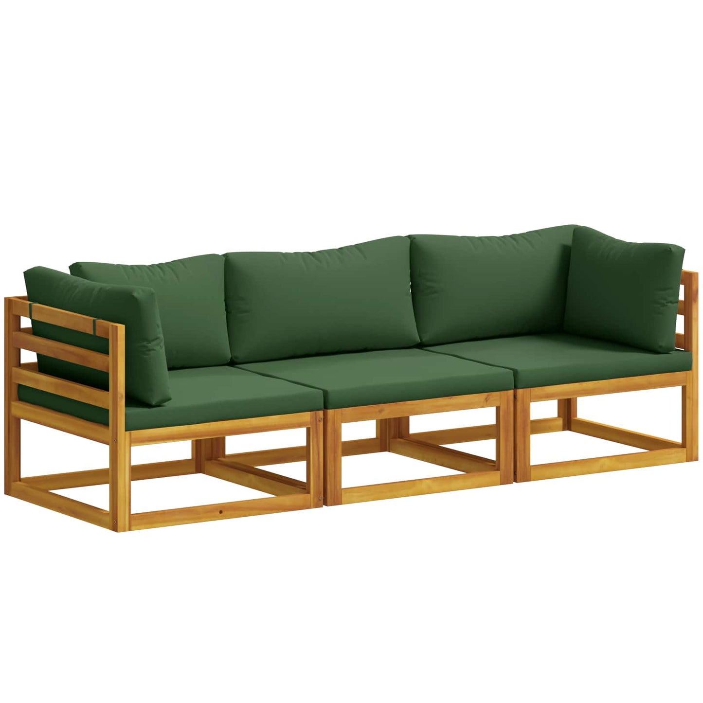 Sofa Set 3 pcs Natural Solid Acacia Wood