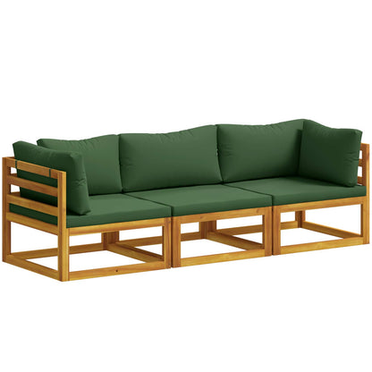 Sofa Set 3 pcs Natural Solid Acacia Wood