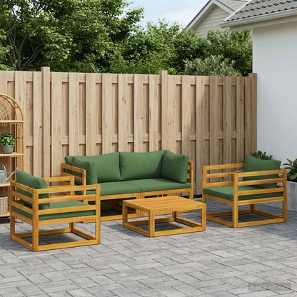 5 Piece Garden Lounge Set Modular Natural Solid Acacia Wood