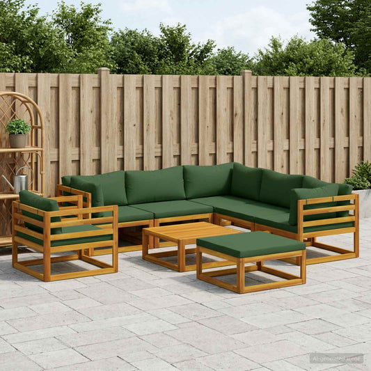 Sofa Set 8 pcs Natural Solid Acacia Wood