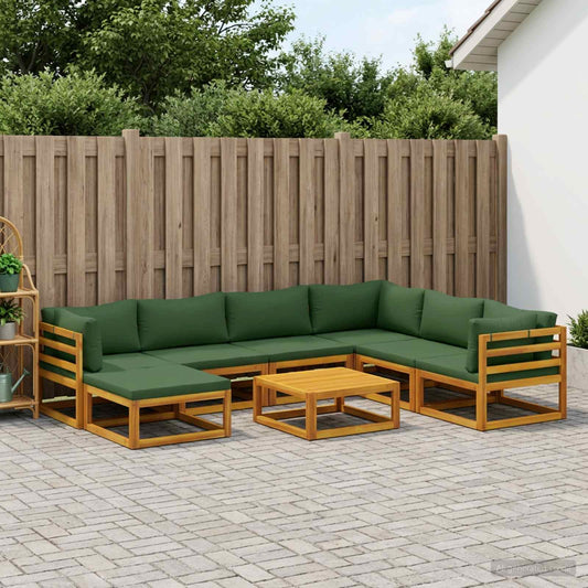 Sofa Set 8 pcs Natural Solid Acacia Wood