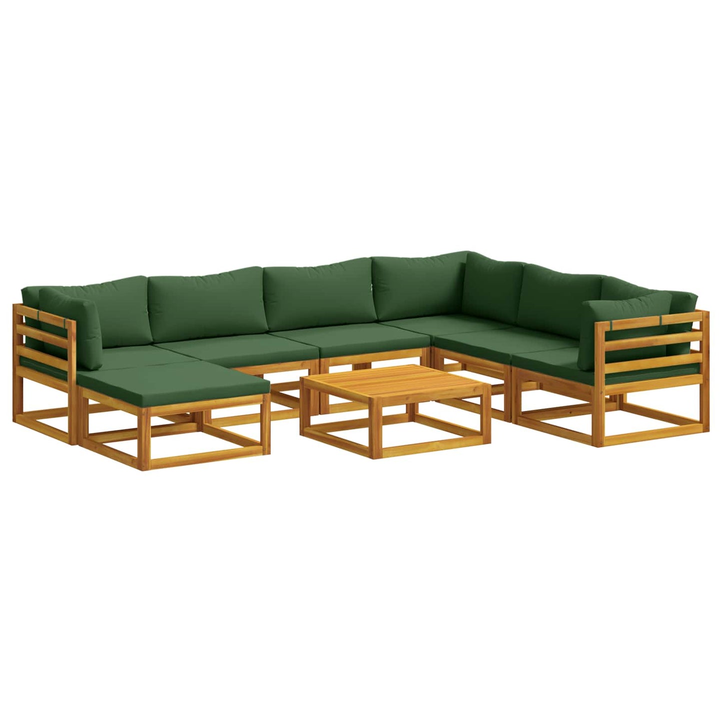 Sofa Set 8 pcs Natural Solid Acacia Wood