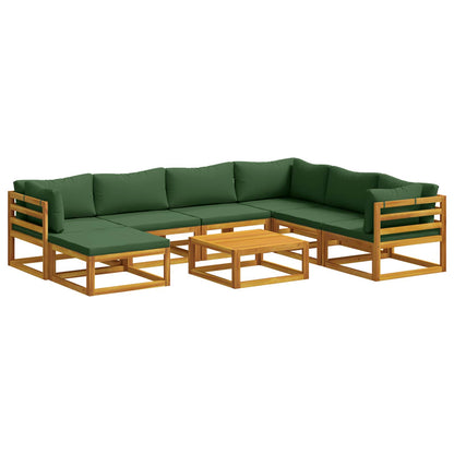 Sofa Set 8 pcs Natural Solid Acacia Wood