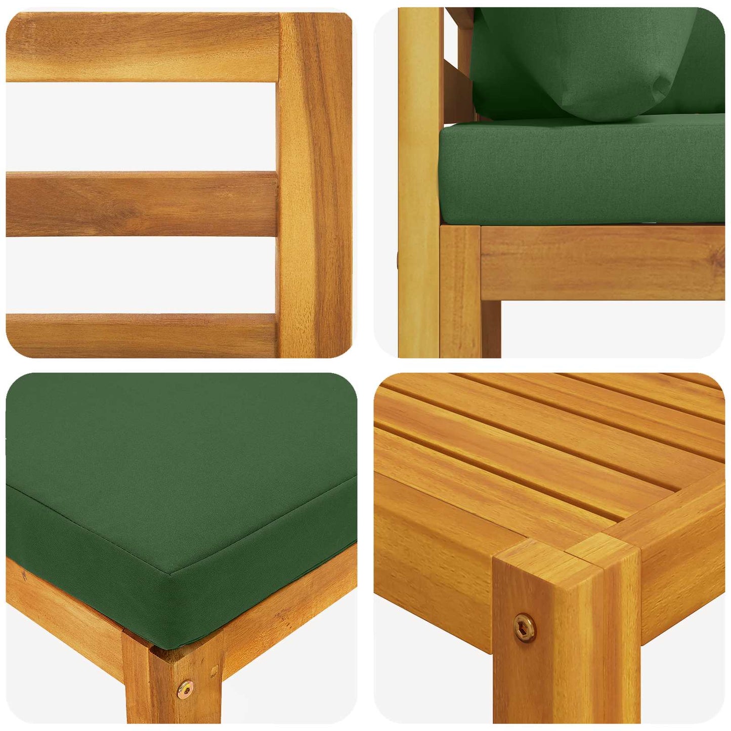 Sofa Set 10 pcs Natural Solid Acacia Wood