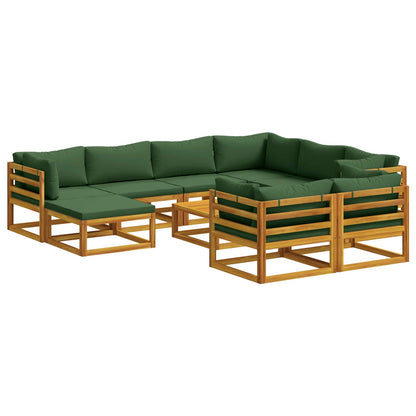 Sofa Set 10 pcs Natural Solid Acacia Wood