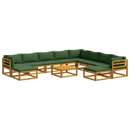 Sofa Set 11 pcs Natural Solid Acacia Wood