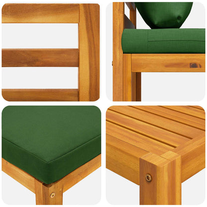 Sofa Set 12 pcs Natural Solid Acacia Wood