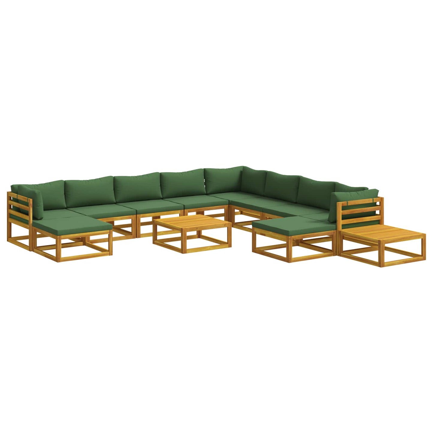 Sofa Set 12 pcs Natural Solid Acacia Wood