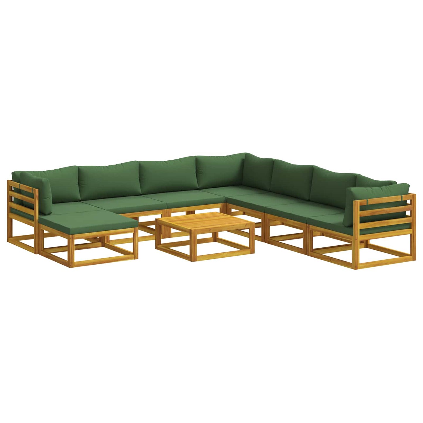 Sofa Set 9 pcs Natural Solid Acacia Wood